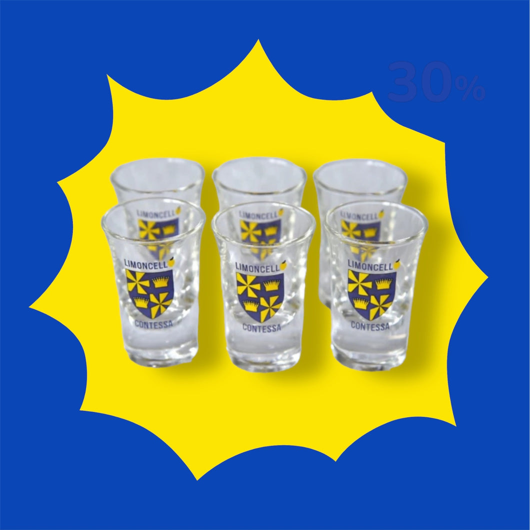 Limoncello Contessa 6 shot glasses set - 25ml each